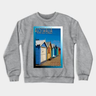 Melbourne Brighton Boxes Retro Poster_2351A Crewneck Sweatshirt